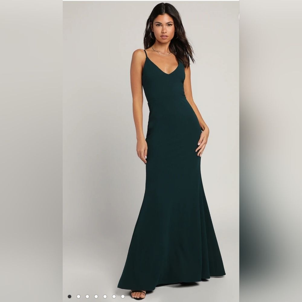 Lulu's Infinite Glory Forest Green Maxi Dress